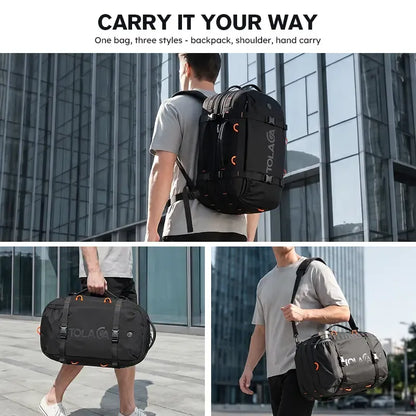 Expandable Travel Backpack 40L-50L – Laptop, Wet-Dry Compartment, Carry-On