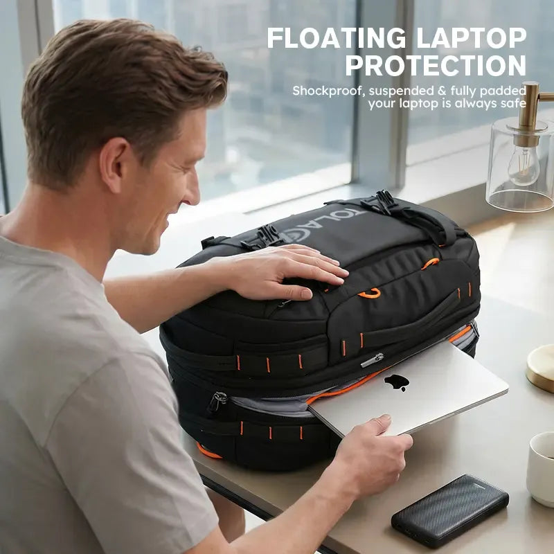 Expandable Travel Backpack 40L-50L – Laptop, Wet-Dry Compartment, Carry-On